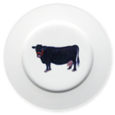 Richard Bramble | Black Dexter Cow 19cm Flat Rimmed Plate