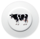 Holstein-Friesian Cow 19cm Flat Rimmed Plate