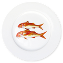 Red Mullet 19cm Flat Rimmed Plate