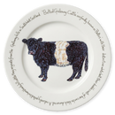 Belted Galloway Cow 30cm Flat Rimmed Plate