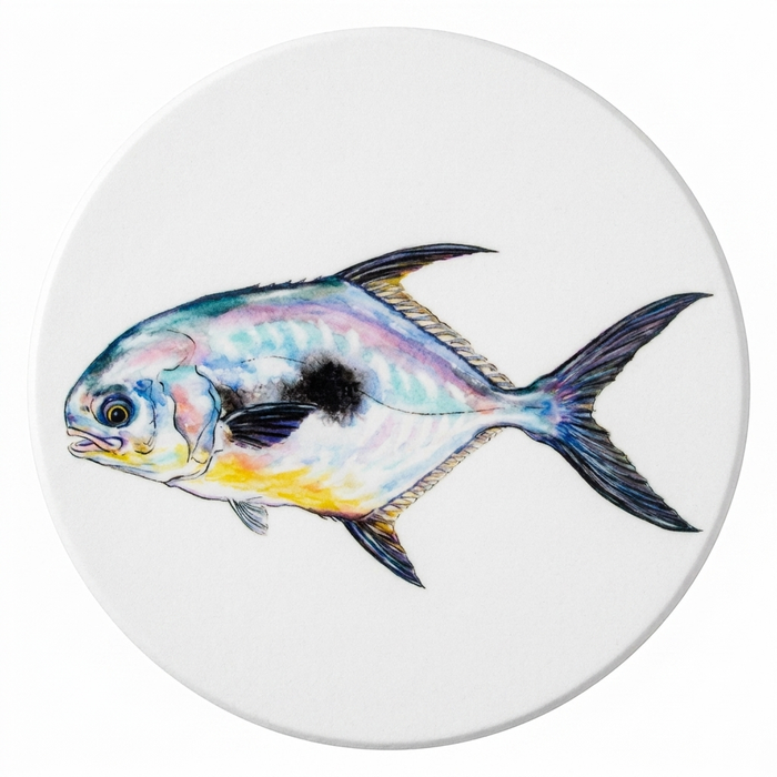 Saltwater Gamefish Coaster Set of 6 in use