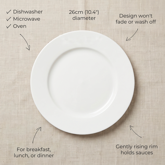 Yellowfin Tuna 26cm Flat Rimmed Plate in use