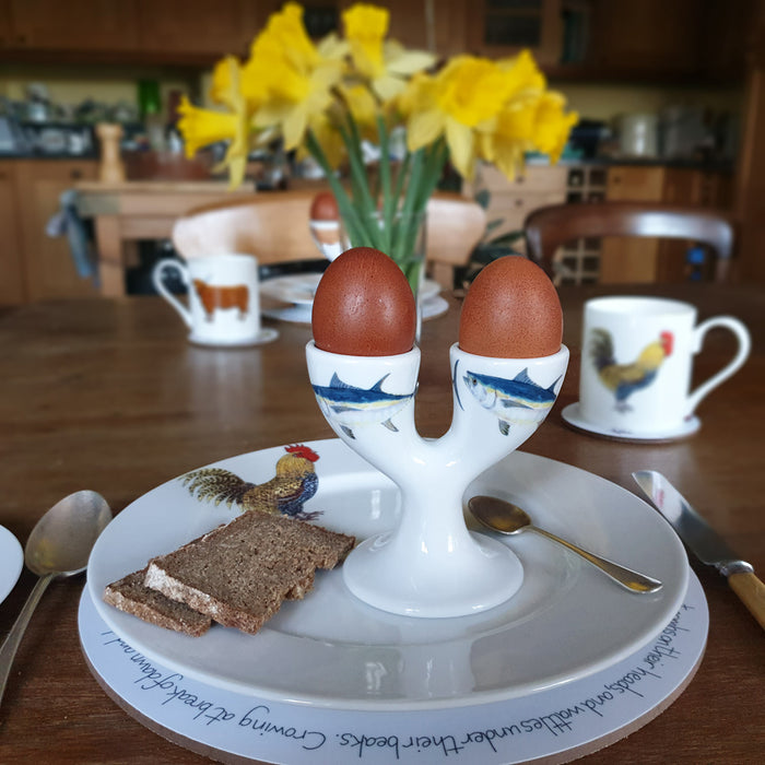 Bluefin Tuna Double Egg Cup in use