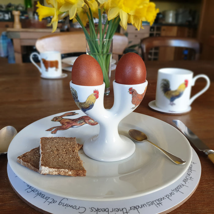 Chicken Double Egg Cup in use