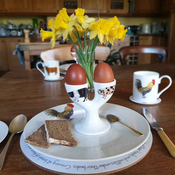 Pig Double Egg Cup in use