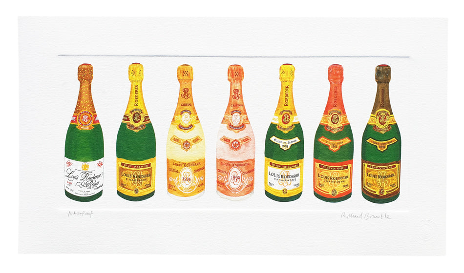 Louis Roederer Champagne bottle range artist print