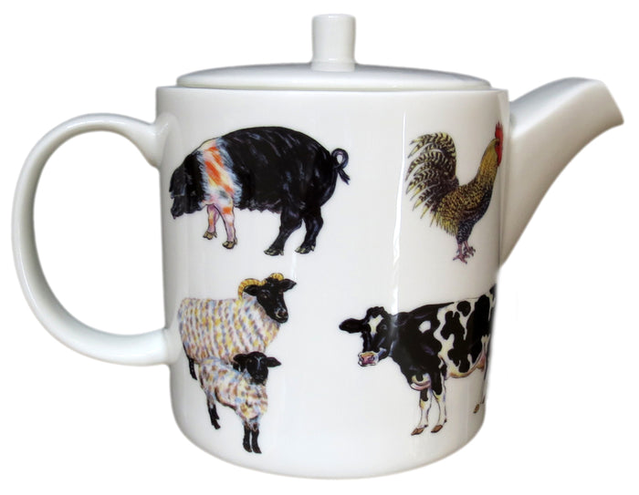 Farmyard Teapot in use