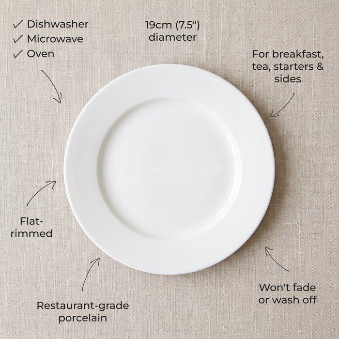 Mackerel 19cm Flat Rimmed Plate in use