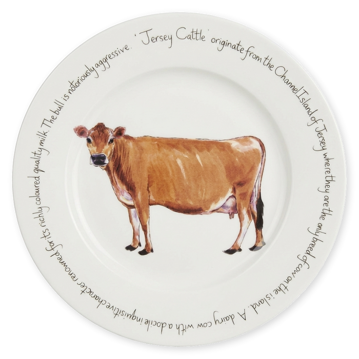 Cattle Breeds Large Dinner Plate Set of 6 in use