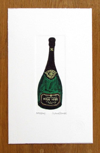 Richard Bramble artist print Krug 1985 Champagne