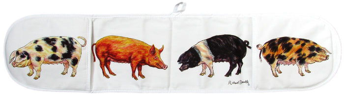 Pigs Cotton Oven Gloves in use