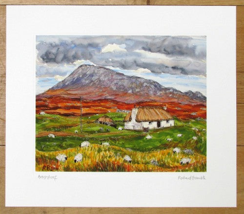 Black House and Eval, North Uist, print