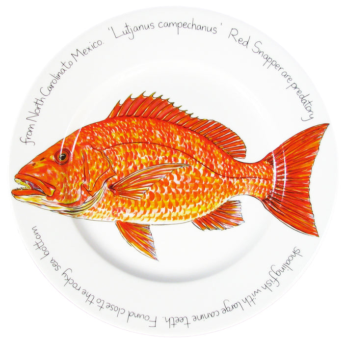 Red Snapper 30cm Flat Rimmed Plate