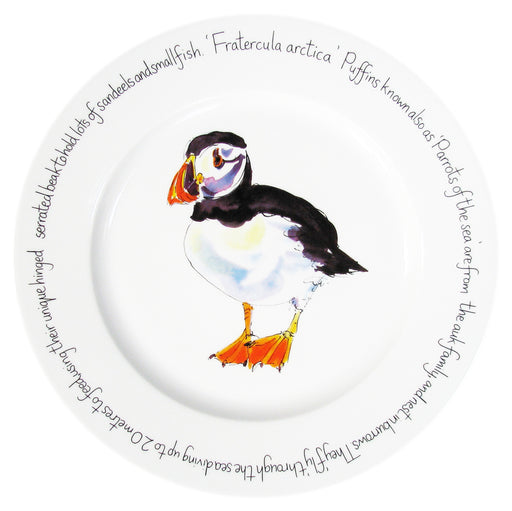 Puffin Standing 30cm Flat Rimmed Plate by Richard Bramble