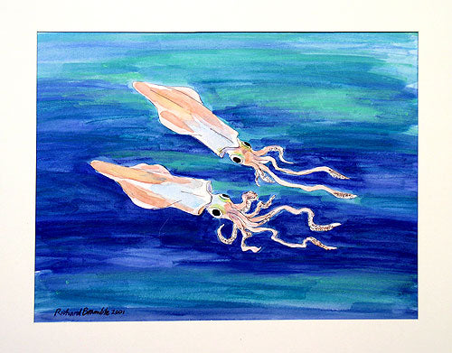 Two Squid Study II Original Painting