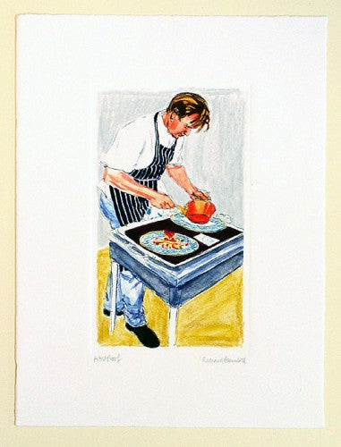Chef Gordon Ramsay serving print by artist Richard Bramble