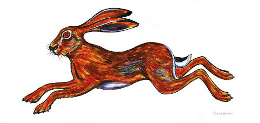 Hare Leaping Greeting Card