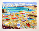 Gorey Harbour towards Seymour Tower, Jersey, Oil Pastel