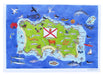 Richard Bramble Jersey Island Map Large Greeting Card