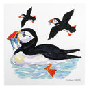 Puffins at Sea Square Greeting Card