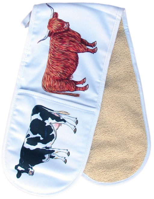 Cows folded Oven Gloves by Richard Bramble