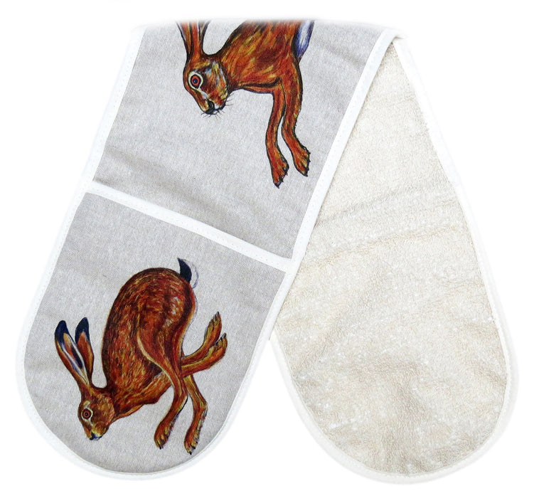 Hares LINEN Oven Gloves