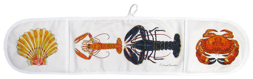 Shellfish Oven Gloves folded with crab by Richard Bramble