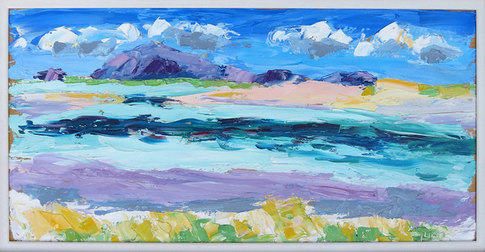 Hebridean Beach,Towards Eval from Kyles, North Uist, painting in use