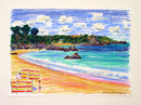 St Brelades Bay Jersey oil pastel