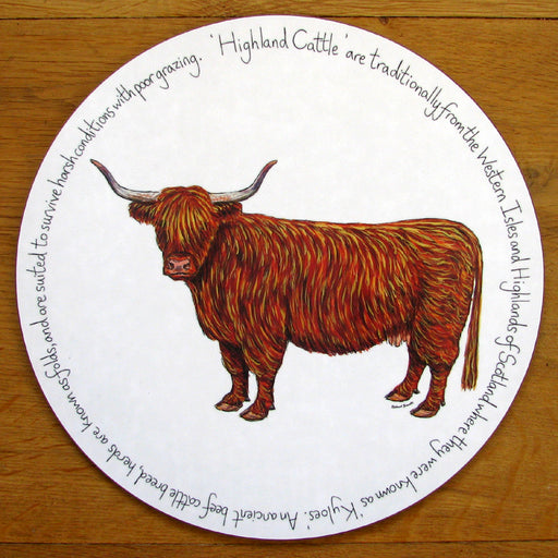 Highland Cow Tablemat by Richard Bramble