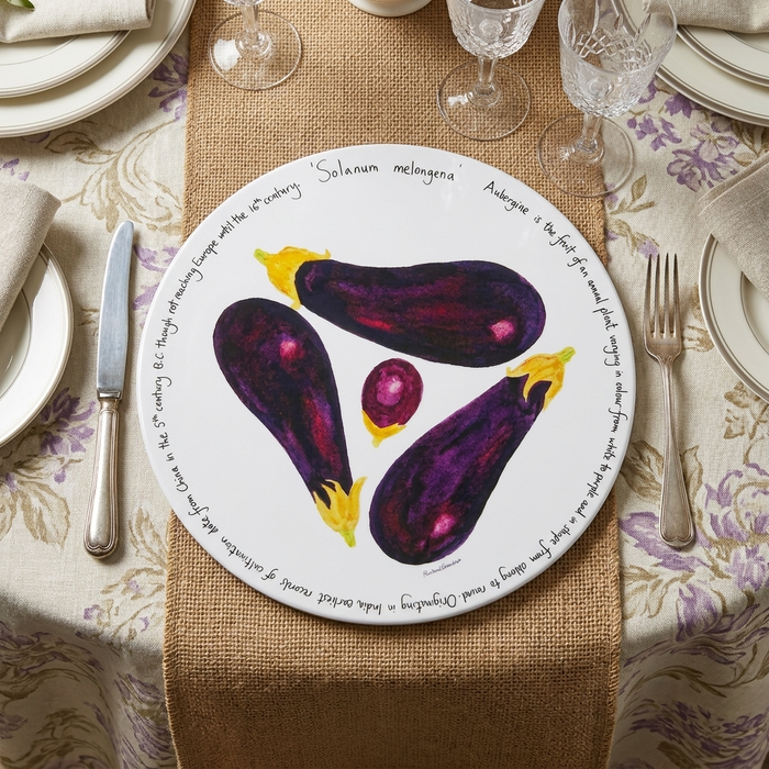 Aubergine Tablemat styled on the table