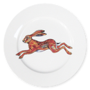 Hare leaping 19cm Flat Rimmed Plate