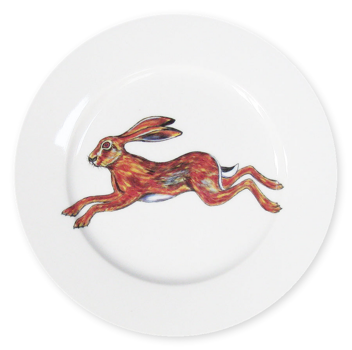 Richard Bramble Hare Leaping 19cm Plate