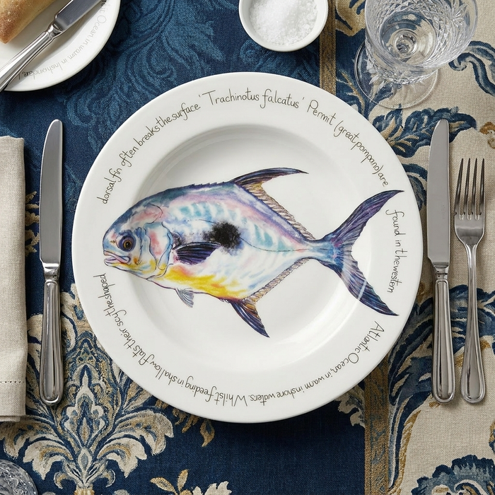 Permit 30cm Deep Rimmed Plate styled on the table