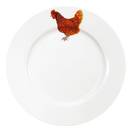 Hen 26cm Flat Rimmed Plate