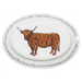 Highland Cow 39cm oval plate