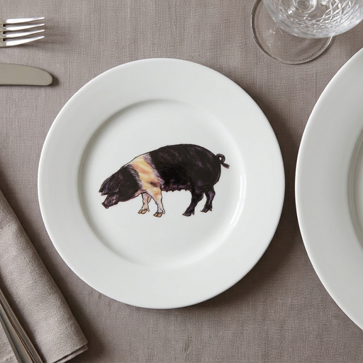 Richard Bramble British Saddleback Pig 19cm Plate lifestyle