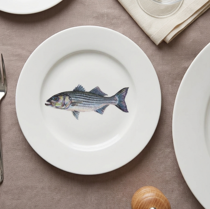 Richard Bramble Striped Bass 19cm Plate lifestyle