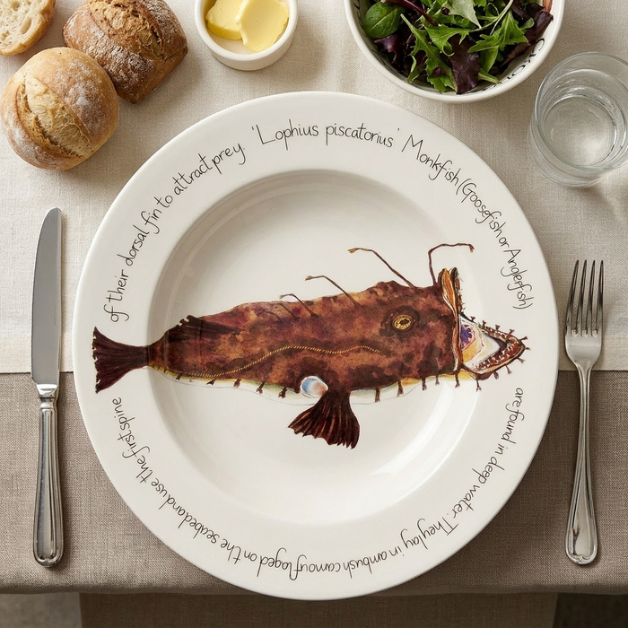 Monkfish 30cm Deep Rimmed Plate styled on the table