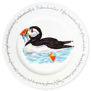 Puffin Swimming 30cm Flat Rimmed Plate