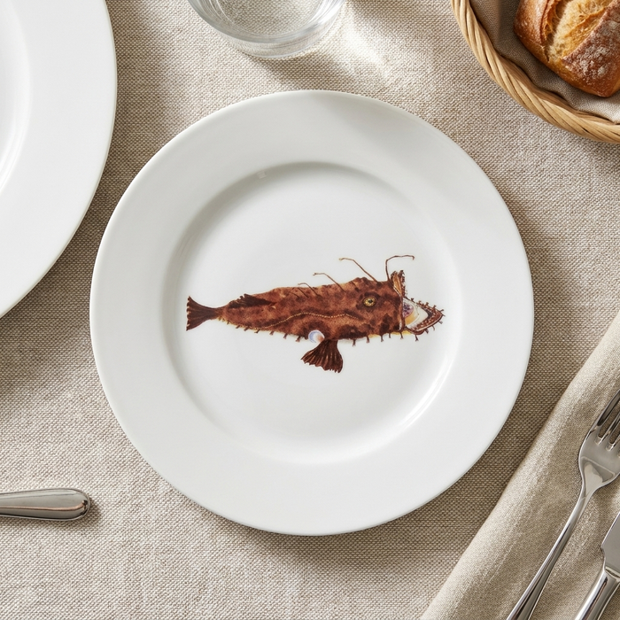 Richard Bramble | Monkfish 19cm Flat Rimmed Plate styled on the table