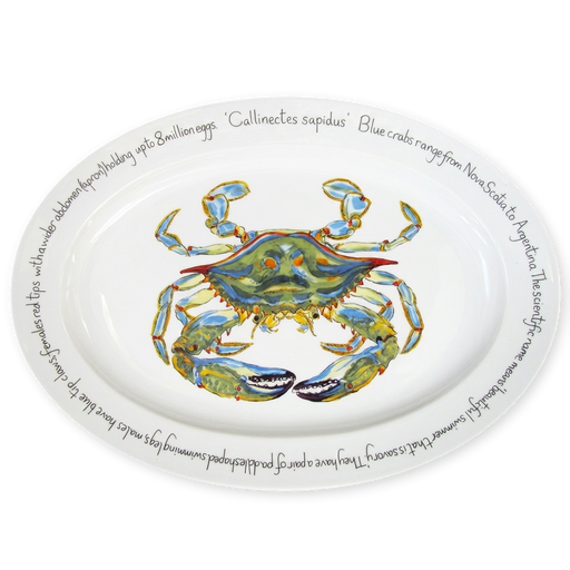 blue crab oval plate
