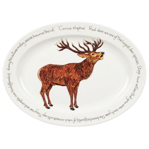 Roaring Stag 39cm oval plate