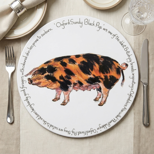 Oxford sandy black pig tablemat