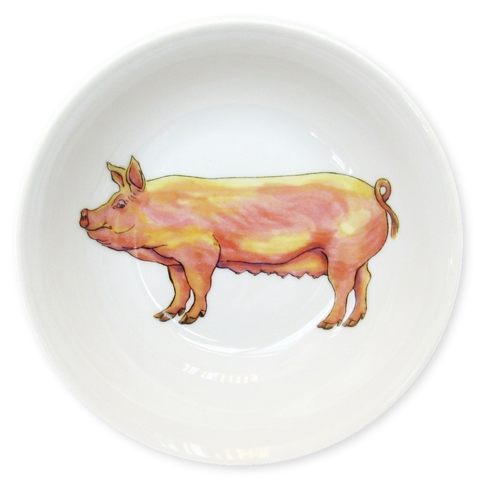 large white pig bowl