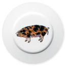Oxford Sandy Black Pig 19cm Flat Rimmed Plate