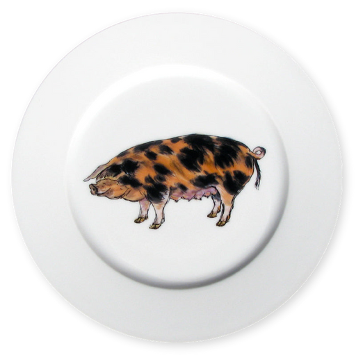 Richard Bramble Oxford Sandy Black Pig 19cm Plate