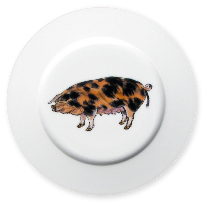 Richard Bramble Oxford Sandy Black Pig 19cm Plate