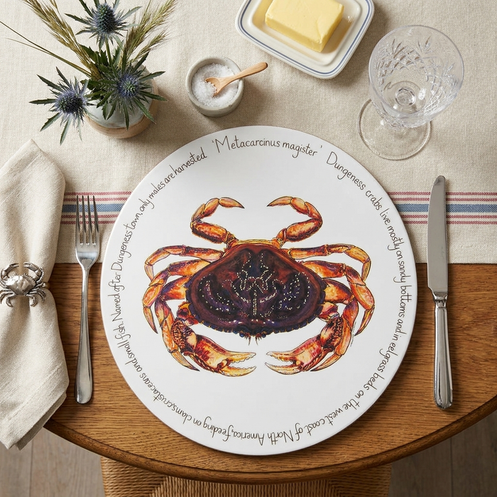 Dungeness Crab Tablemat styled on the table