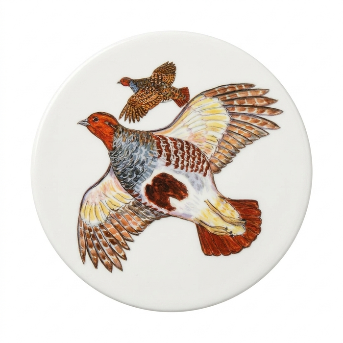British Gamebirds Coaster Set of 6 size & rim guide